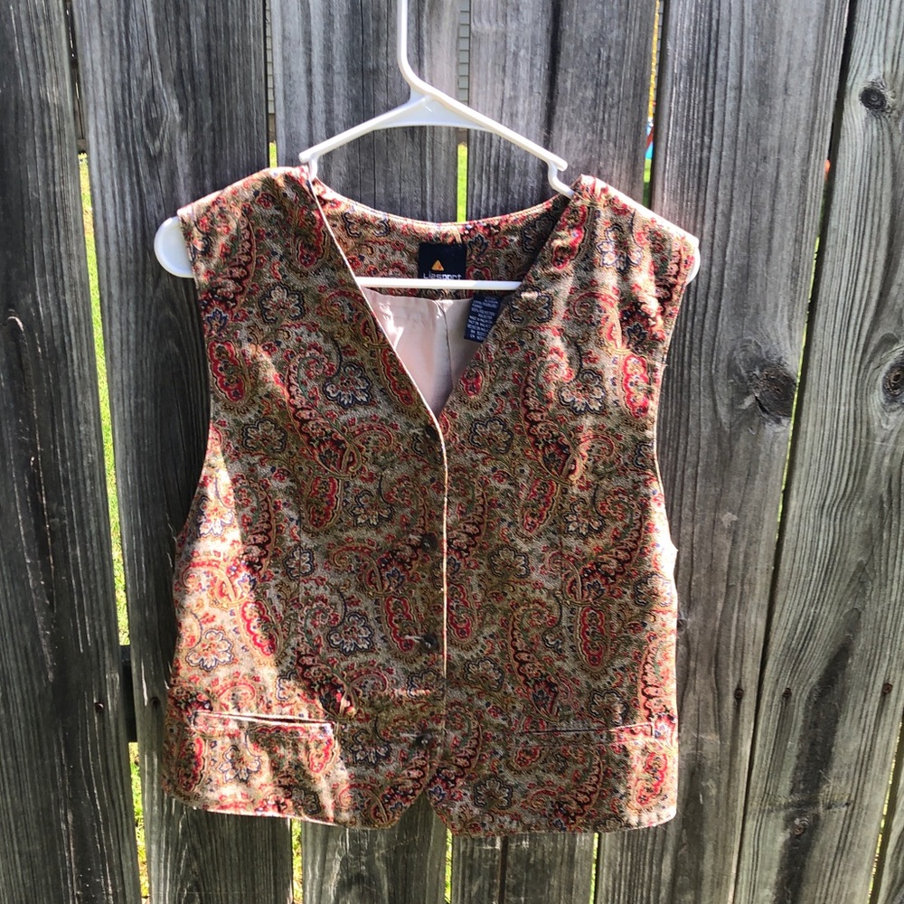 Vintage Lizsport Paisley Print Vest